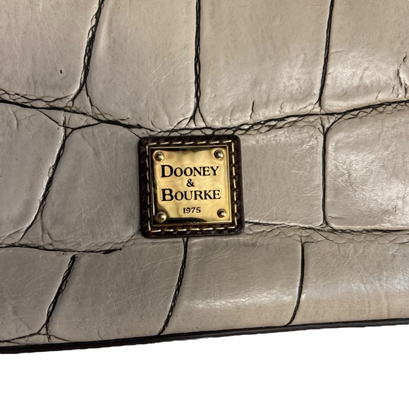 Dooney & Bourke Denison Croco Crossbody Bag Cream Tan Brown Style #: DQ3264 - Picture 5 of 16